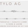 Cadena plata Forcet 40 + canuto 2.5mm