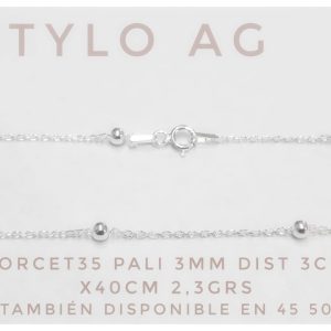 Cadena plata Forcet 35 palinato 3mm