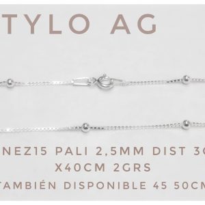 Cadena plata Veneziana 15 palinato 2.5