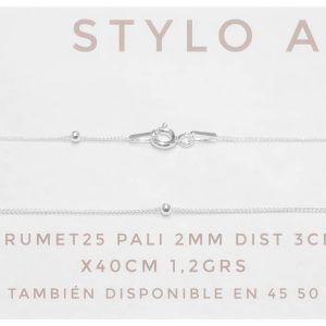 Cadena plata grumet 25 palinato 2mm