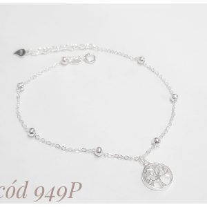 Pulsera plata con dije