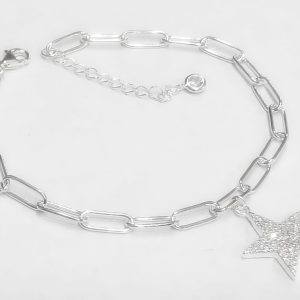 Pulsera  plata con cubic
