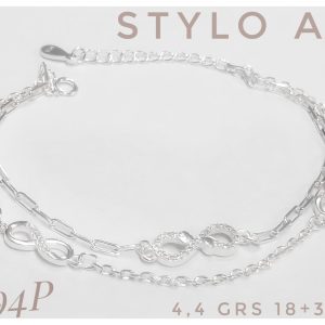 Pulsera doble eslabón  mas dije infinito con cubic