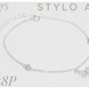 Pulsera plata con cubic y dijes