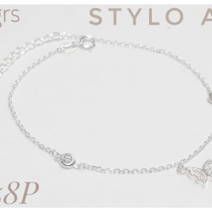 Pulsera plata con cubic y dijes