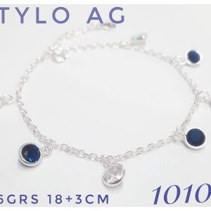 Pulsera plata forcet con dijes cubic con virola combinados.