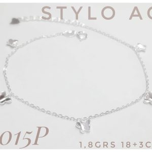 Pulsera plata forcet con mini dijes mariposa