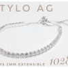 Pulsera plata extensible cubic 3mm.