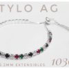 Pulsera plata extensible cubic 3mm multicolor