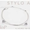 Pulsera plata veneziana tres hilos con corazones pasantes