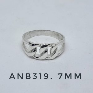 ANB319. Anillo grumet dos eslabones. Ancho 7mm