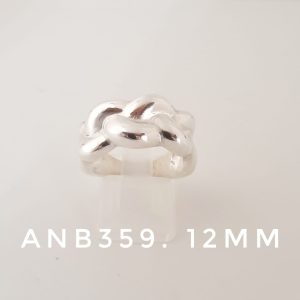 ANB359 ANILLO TRENZA MACIZA ANCHO 12mm