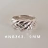 ANB363 ANILLO PLATA RELIEVE TRENZADO ANCHO 9mm